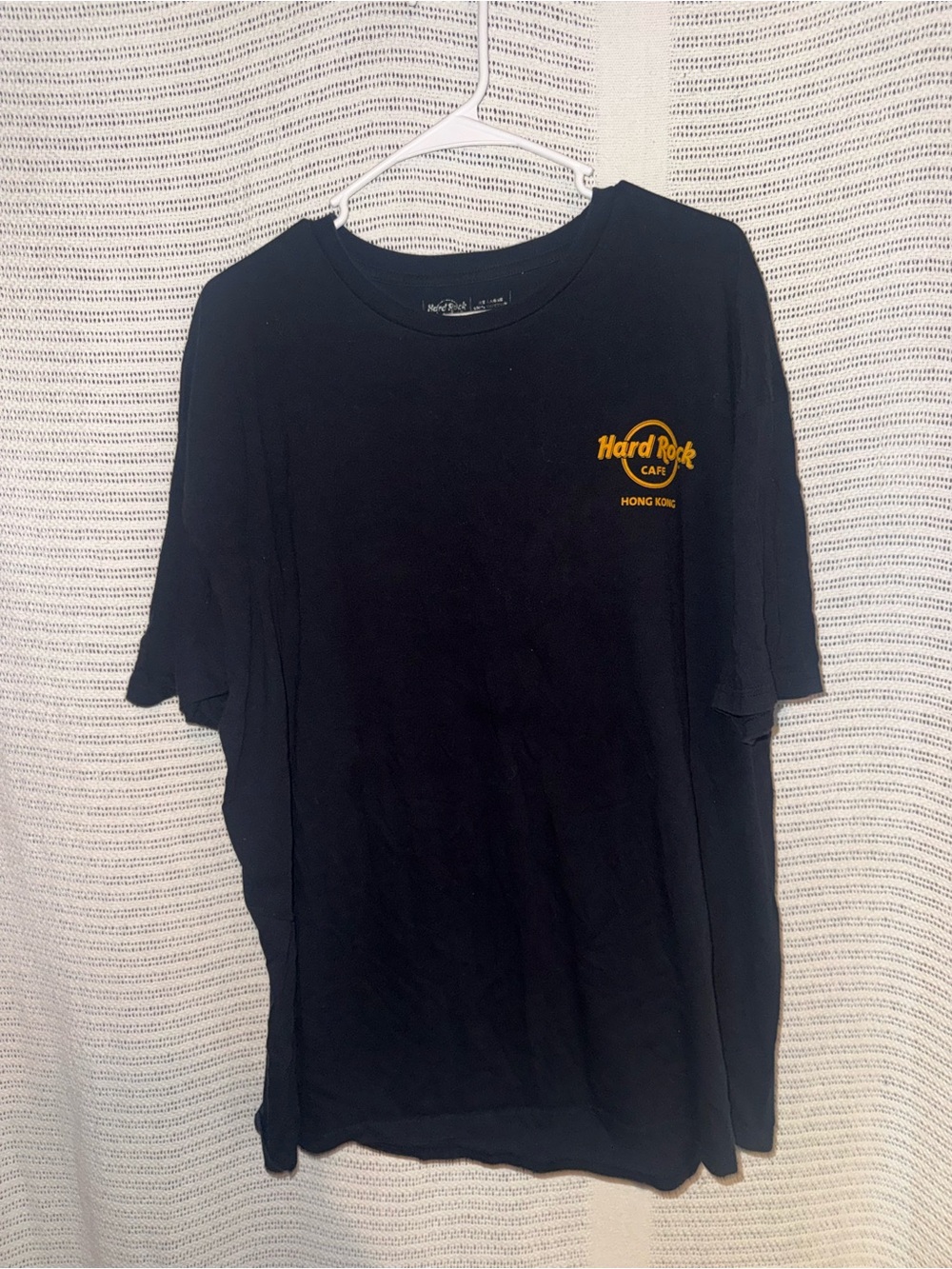Hard Rock Cafe Black Tee with Yellow Logo - Hong Kong